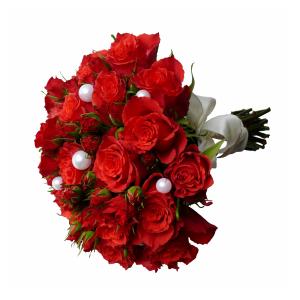 Букет невесты "Красная роза"